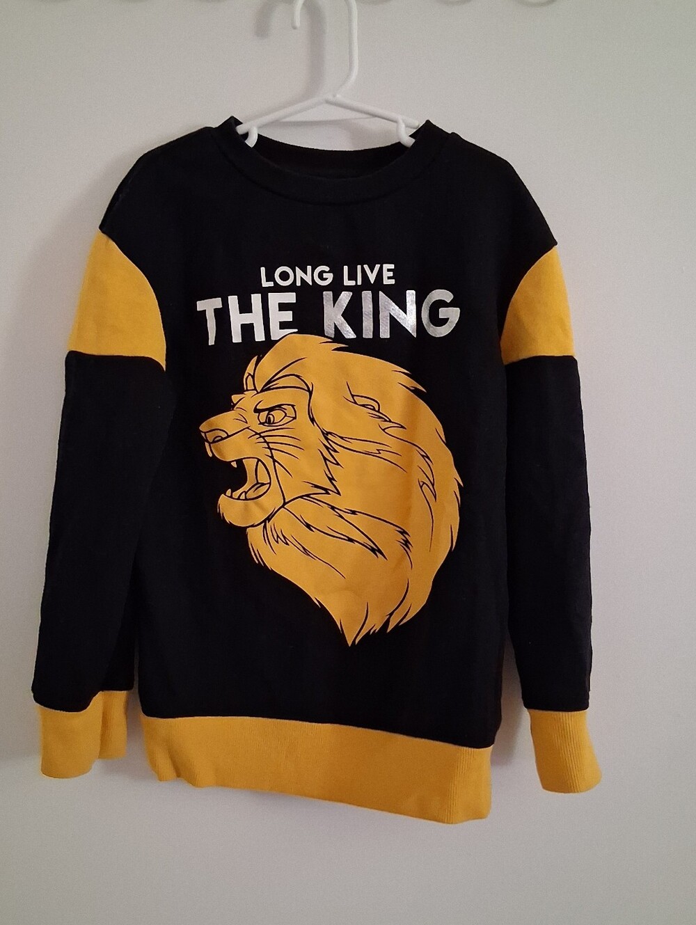 Disney Lion King Mufasa Black and Yellow 'Long Live The King' Sweatshirt 2019